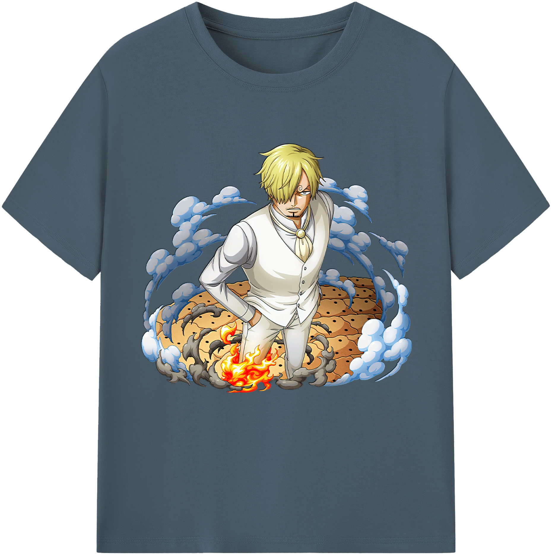 ワンピース サンジ ONE PIECE Sanji 綿100％半袖Tシャツ（フロントプリント）